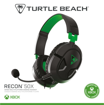 Turtle Beach Recon 50X Headset Wired Gaming Headset - Xbox Series X or S, Xbox One, PS5, PS4 and PC