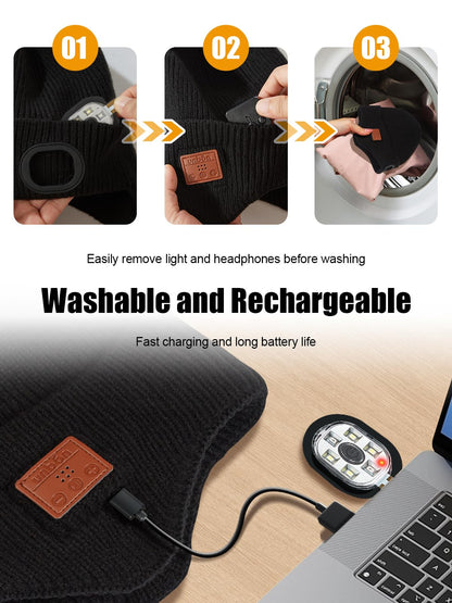 Valentines Day Gifts for Him, Valentine Gifts for Men, Mens Gift Cool Gadgets, LED Bluetooth Beanie with Light for Men