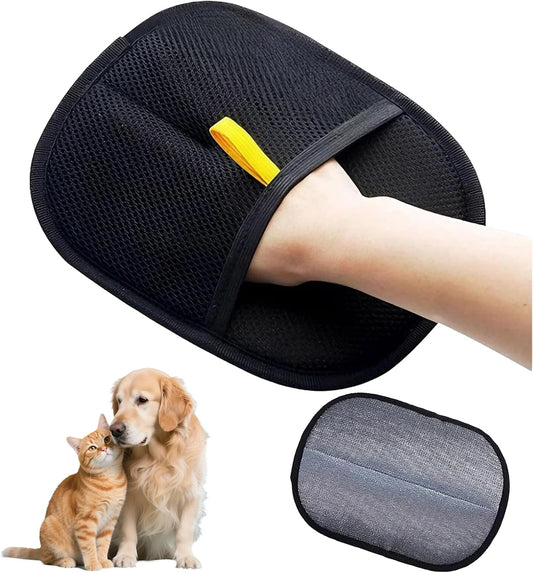 Electrostatic Pet Hair Removal Gloves, 2 PcsPet Dog Cat Grooming Gloves, Static Magic Pet Hair Remover Glove Deshedding, Reusable Double Sided Dog Grooming Glove for Furniture Sofa Carpet Clothes Bed