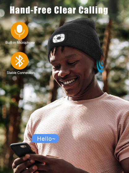 Valentines Day Gifts for Him, Valentine Gifts for Men, Mens Gift Cool Gadgets, LED Bluetooth Beanie with Light for Men