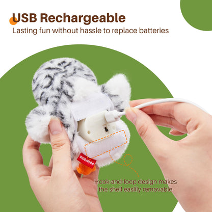 Potaroma Cat Toys Flapping Bird (No Flying), Lifelike Sandpiper Chirp Tweet, Rechargeable Touch Activated Kitten Toy Interactive Cat Exercise Toys for All Breeds Cat Kicker Catnip Toys 4.0"