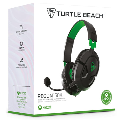 Turtle Beach Recon 50X Headset Wired Gaming Headset - Xbox Series X or S, Xbox One, PS5, PS4 and PC