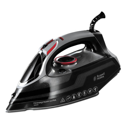 Russell Hobbs Steam Iron [3100W, 210 g/min extra steam boost, 70 g/min steam] Power Steam (350ml, ceramic soleplate, self-cleaning & spray water function, anti-limescale, drip stop) 20630