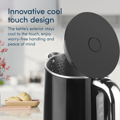 Alexa Smart Kettle, 1.7L - Smart Home Voice Control - Temperature Control with Cool Touch, LED Display & Keep Warm Function - 3000w Energy Efficient & BPA Free - Black