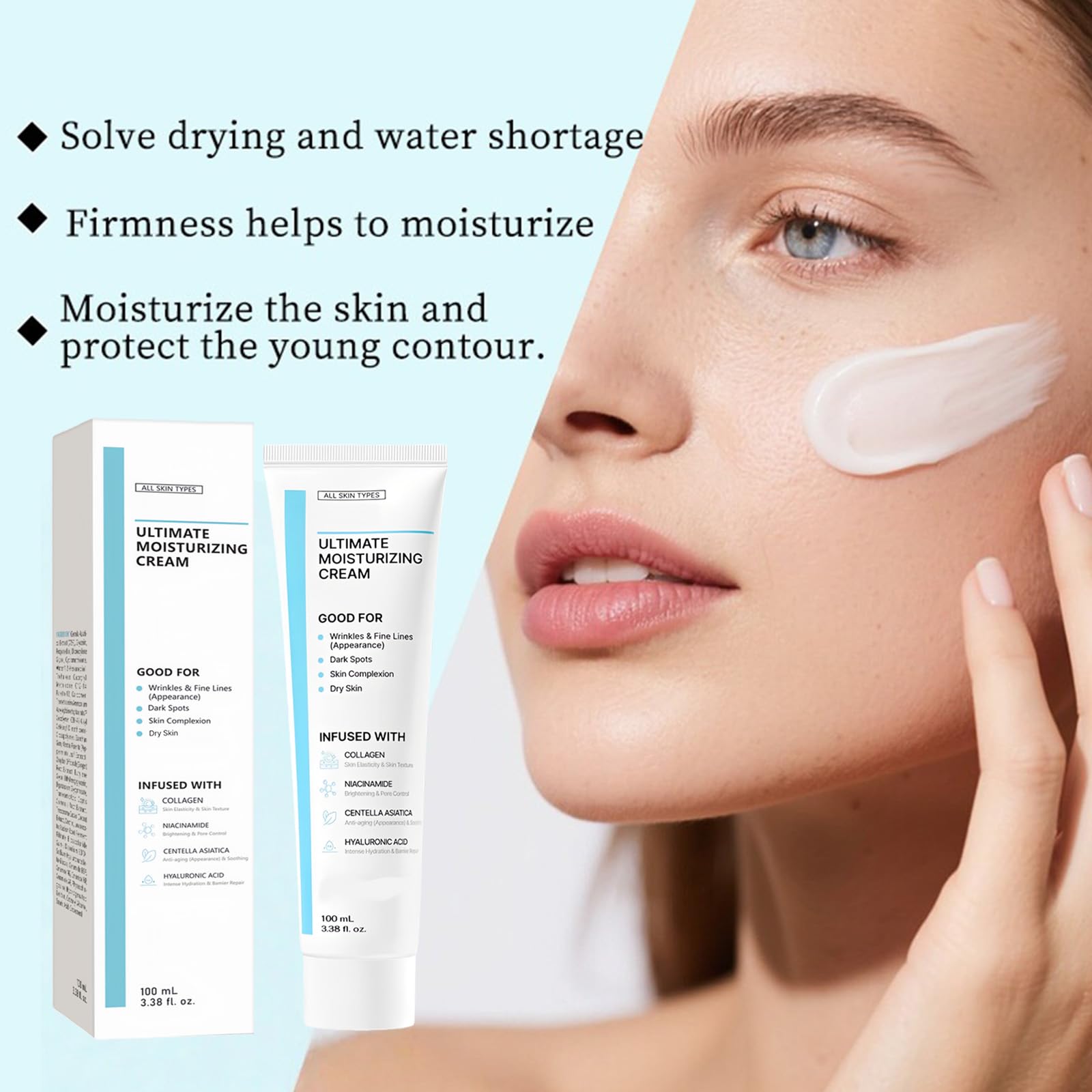 Centella Skin Care Face Moisturizer - Ultimate Moisturizing Cream for Women, Relieves Dry Complexion, Anti Wrinkle Face Care, Suitable for All Skin Types, 100ML