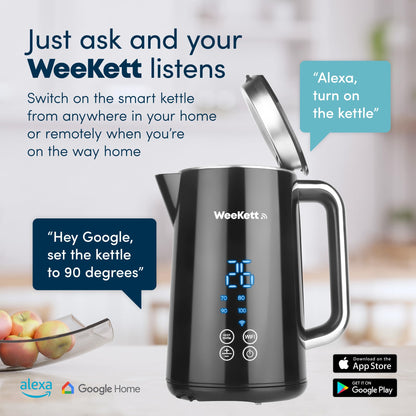 Alexa Smart Kettle, 1.7L - Smart Home Voice Control - Temperature Control with Cool Touch, LED Display & Keep Warm Function - 3000w Energy Efficient & BPA Free - Black