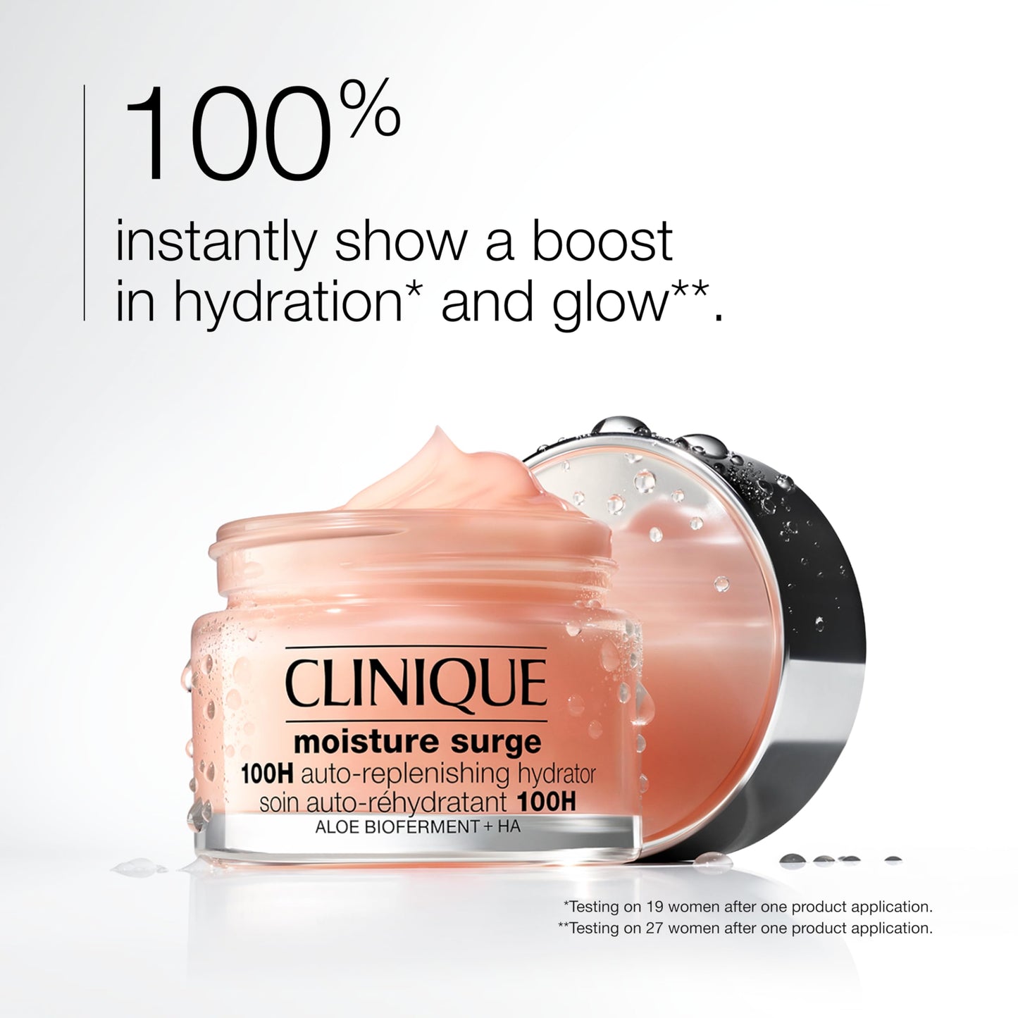 Clinique Moisture Surge 100H Auto-Replenishing Hydrator Oil Free Face Moisturiser With Hyaluronic Acid + Aloe Vera Bioferment For All Skin Types | Hydrating + Moisturising