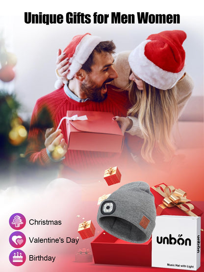 Valentines Day Gifts for Him, Valentine Gifts for Men, Mens Gift Cool Gadgets, LED Bluetooth Beanie with Light for Men