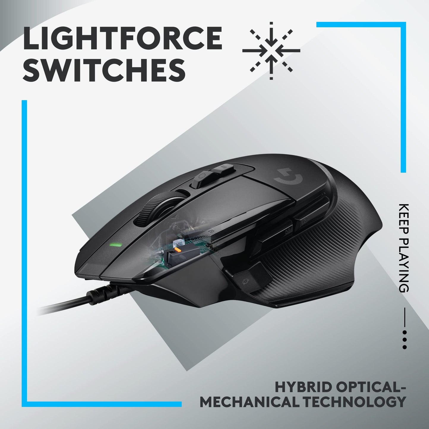 Logitech G502 HERO High Performance Wired Gaming Mouse, HERO 25K Sensor, 25,600 DPI, RGB, Adjustable Weights, 11 Programmable Buttons, On-Board Memory, PC/Mac - Black