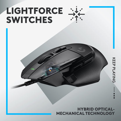 Logitech G502 HERO High Performance Wired Gaming Mouse, HERO 25K Sensor, 25,600 DPI, RGB, Adjustable Weights, 11 Programmable Buttons, On-Board Memory, PC/Mac - Black