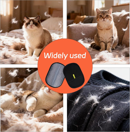 Electrostatic Pet Hair Removal Gloves, 2 PcsPet Dog Cat Grooming Gloves, Static Magic Pet Hair Remover Glove Deshedding, Reusable Double Sided Dog Grooming Glove for Furniture Sofa Carpet Clothes Bed