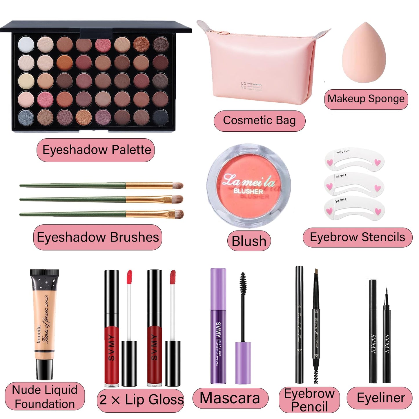 Makeup Set for Women, Makeup Full Kit for Beginners & Professionals, Travel Makeup Set for Teens & Adults, Makeup Gift Set for Girls, Eyeshadow Palette, Lip Gloss, Face & Eye Make up