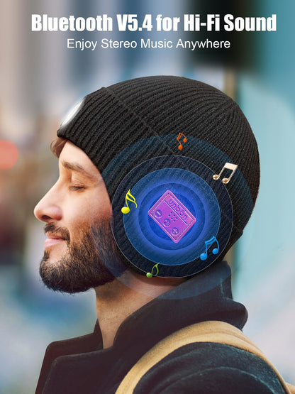 Valentines Day Gifts for Him, Valentine Gifts for Men, Mens Gift Cool Gadgets, LED Bluetooth Beanie with Light for Men