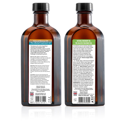 Nature Spell Hair Growth Duo with Rosemary & Batana Oils, Pre-Diluted Oil Set to Stimulate Growth & Strengthen Dry Strands, with Applicator & Pump, For All Hair Types, Vegan