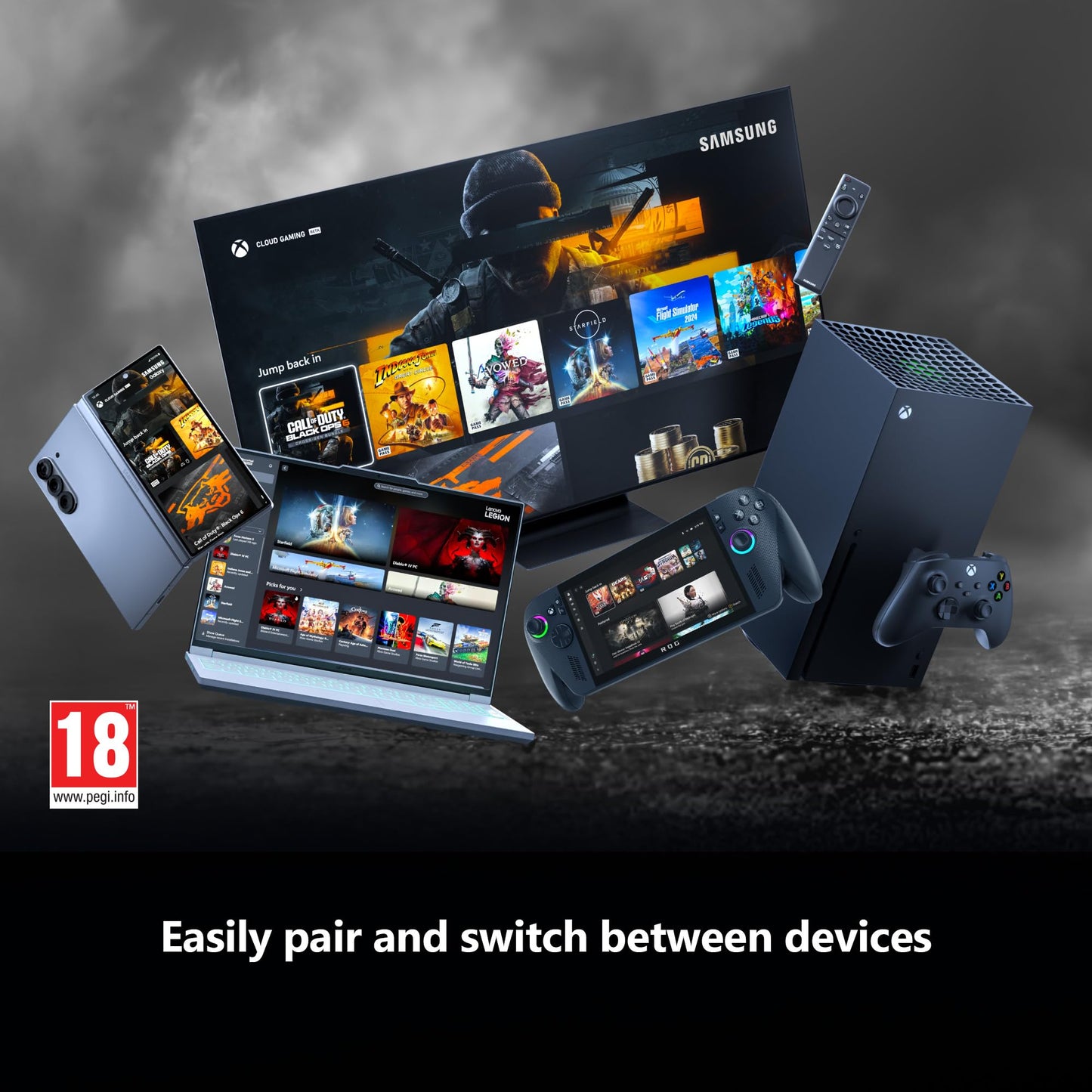 Xbox Wireless Controller – Carbon Black Series X|S, One, and Windows Devices