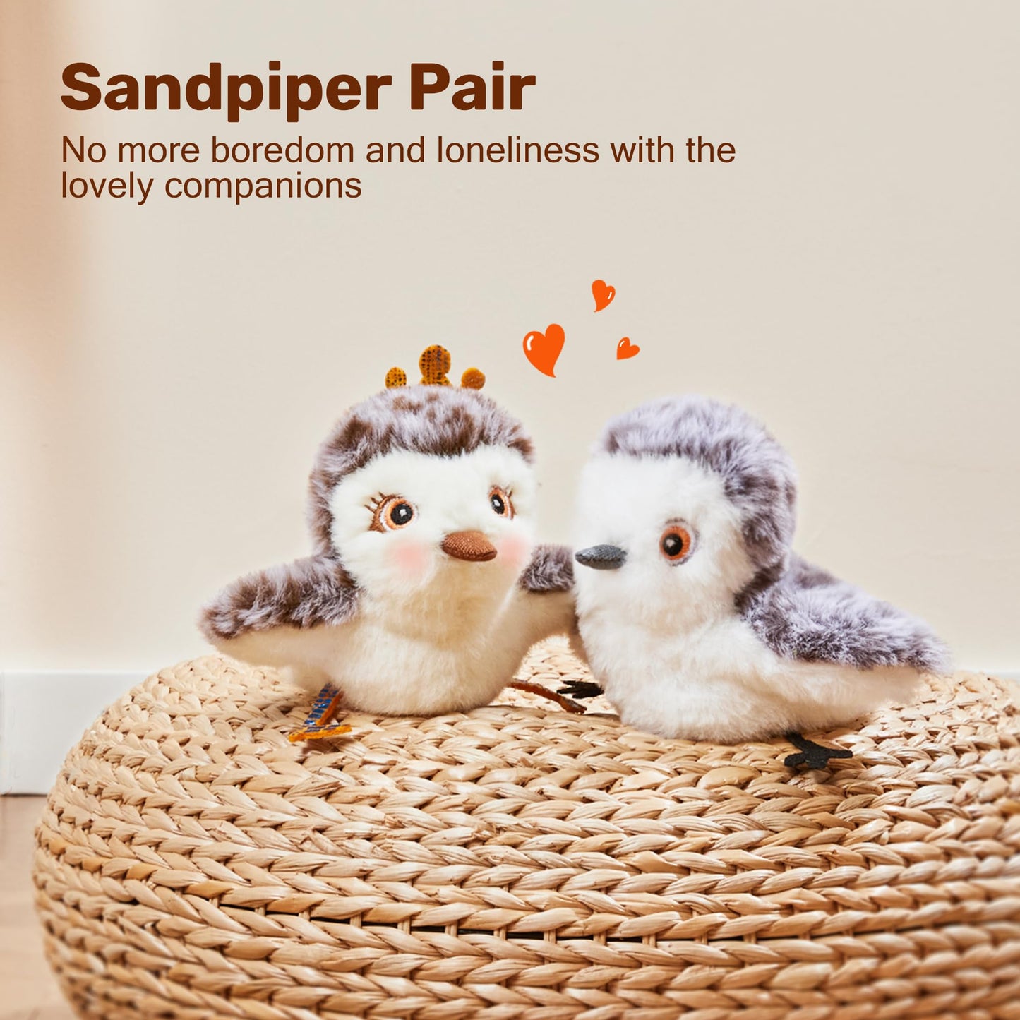 Potaroma Cat Toys Flapping Bird (No Flying), Lifelike Sandpiper Chirp Tweet, Rechargeable Touch Activated Kitten Toy Interactive Cat Exercise Toys for All Breeds Cat Kicker Catnip Toys 4.0"