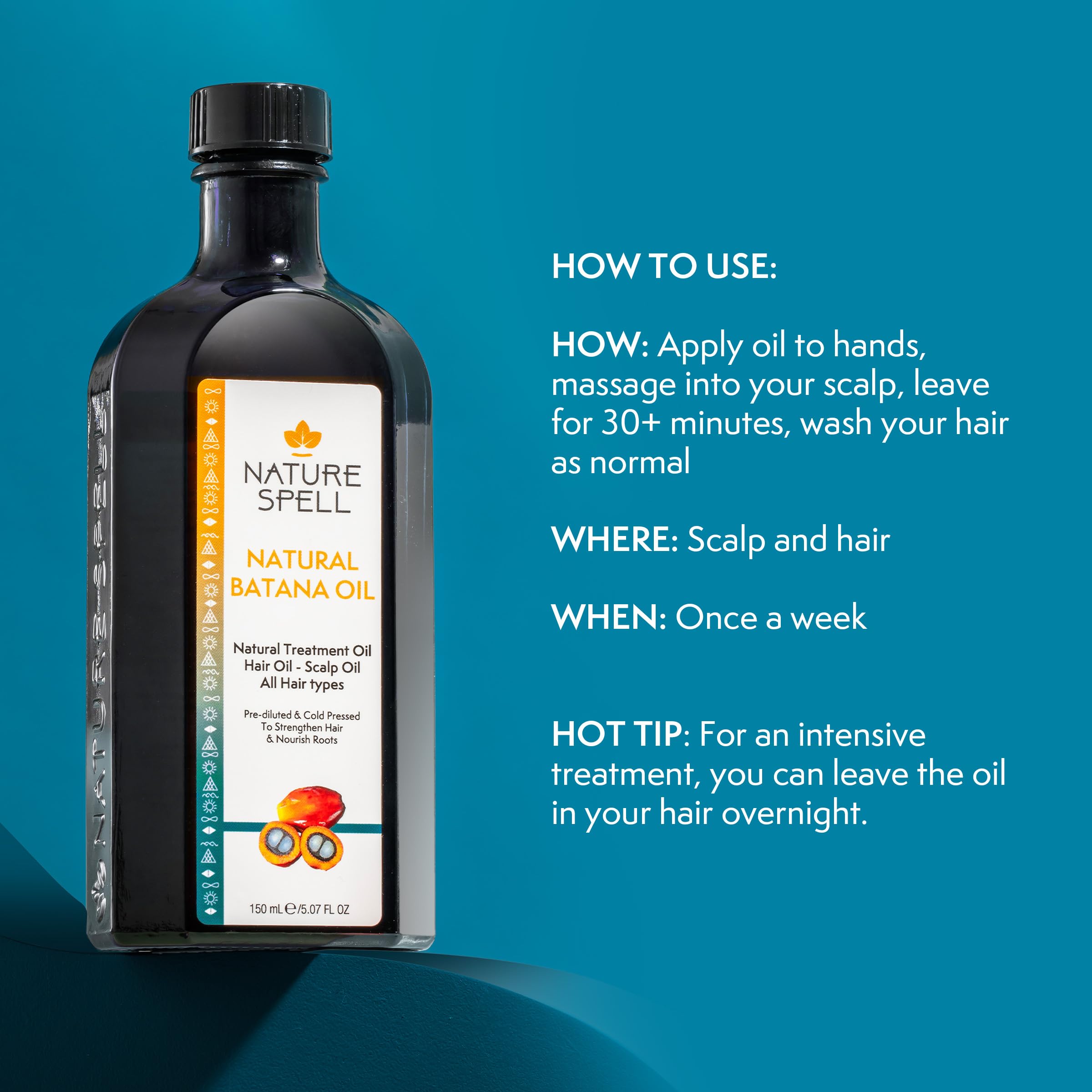 Nature Spell Hair Growth Duo with Rosemary & Batana Oils, Pre-Diluted Oil Set to Stimulate Growth & Strengthen Dry Strands, with Applicator & Pump, For All Hair Types, Vegan