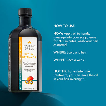 Nature Spell Hair Growth Duo with Rosemary & Batana Oils, Pre-Diluted Oil Set to Stimulate Growth & Strengthen Dry Strands, with Applicator & Pump, For All Hair Types, Vegan