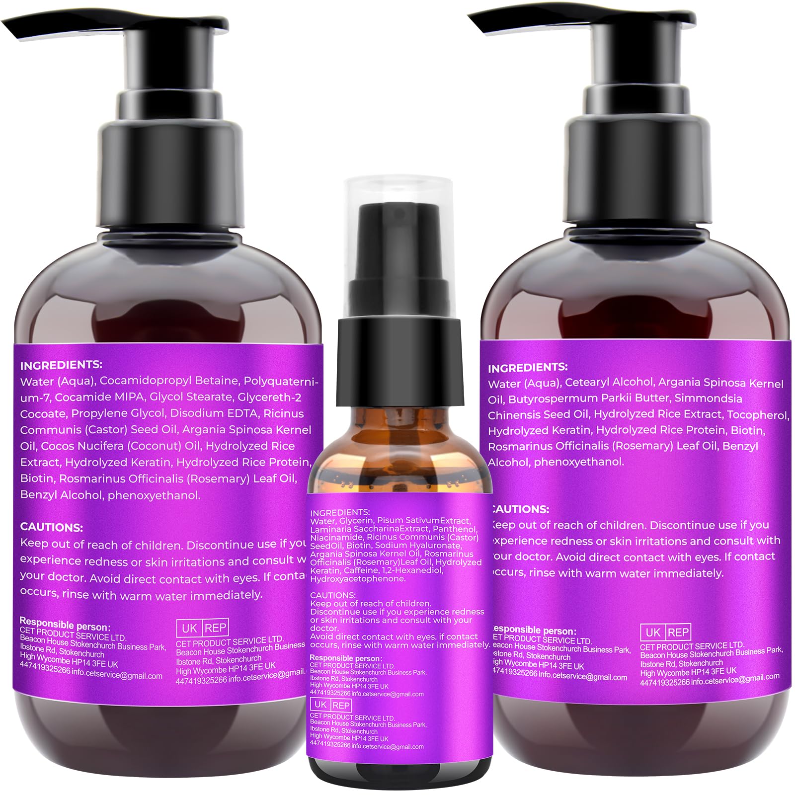 GIFBEA Hair Growth Shampoo and Conditioner Set with Rosemary Oil Serum, Biotin, Argan, Castor, Coconut, Keratin, Rice Water - Hair Loss Treatment, Thickening for Women and Men