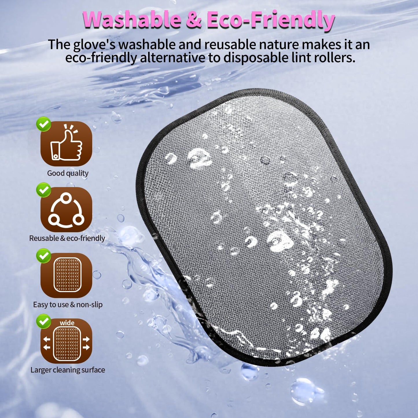 Pet Hair Removal Glove for Dogs & Cats, Newly Upgraded Reusable Electrostatic Pet Hair Glove, Magic Brush Pet Hair Remover Tool for Clothing, Couch, Carpet, Car Seat