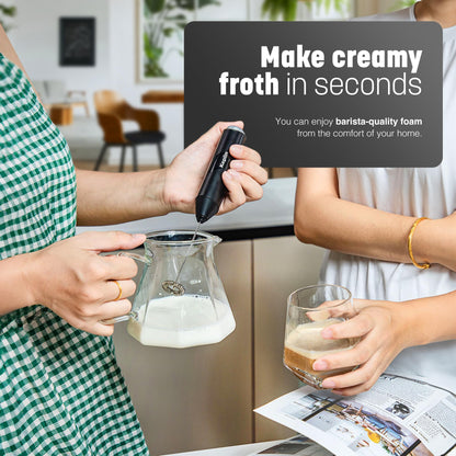 Keplin Handheld Milk Frother - Stainless Steel Electric Whisk - Portable Battery-Operated Coffee Frother for Lattes, Matcha, Protein Shakes - Ergonomic, Compact, Easy to Clean (Battery Not Included)