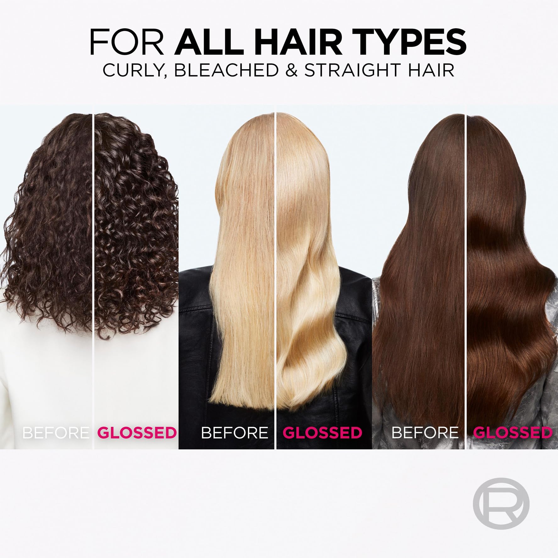 L'Oréal Paris Elvive Glycolic Gloss Shampoo, Conditioner and Rinse-Off Treatment Set for Dull Porous Hair, Get The Shiniest Hair of Your Life, Glossing Routine for Mirror-Like Shine