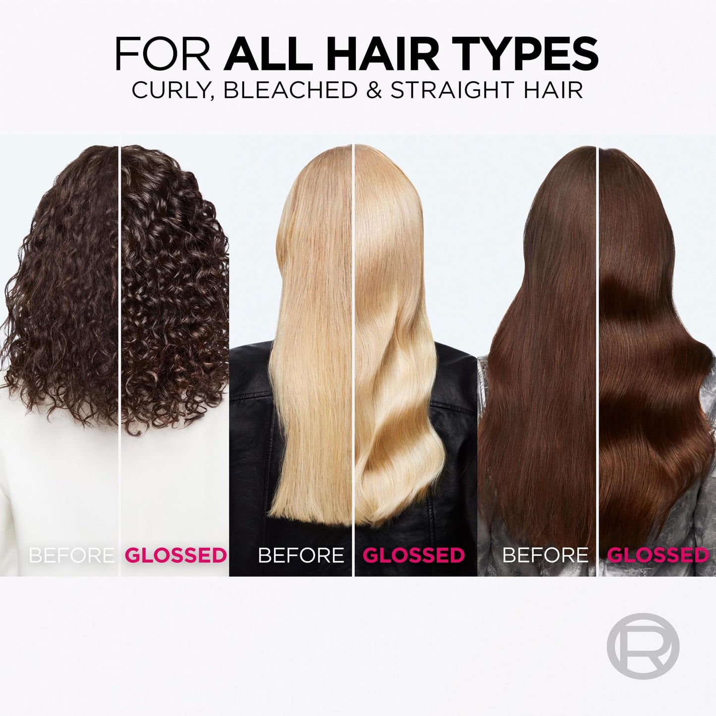 L'Oréal Paris Elvive Glycolic Gloss Shampoo, Conditioner and Rinse-Off Treatment Set for Dull Porous Hair, Get The Shiniest Hair of Your Life, Glossing Routine for Mirror-Like Shine