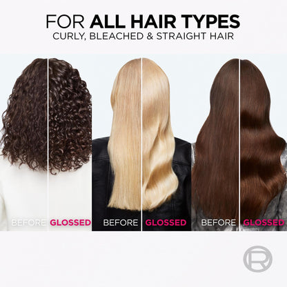 L'Oréal Paris Elvive Glycolic Gloss Shampoo, Conditioner and Rinse-Off Treatment Set for Dull Porous Hair, Get The Shiniest Hair of Your Life, Glossing Routine for Mirror-Like Shine