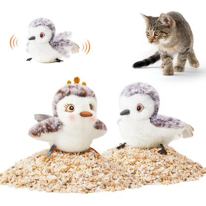 Potaroma Cat Toys Flapping Bird (No Flying), Lifelike Sandpiper Chirp Tweet, Rechargeable Touch Activated Kitten Toy Interactive Cat Exercise Toys for All Breeds Cat Kicker Catnip Toys 4.0"