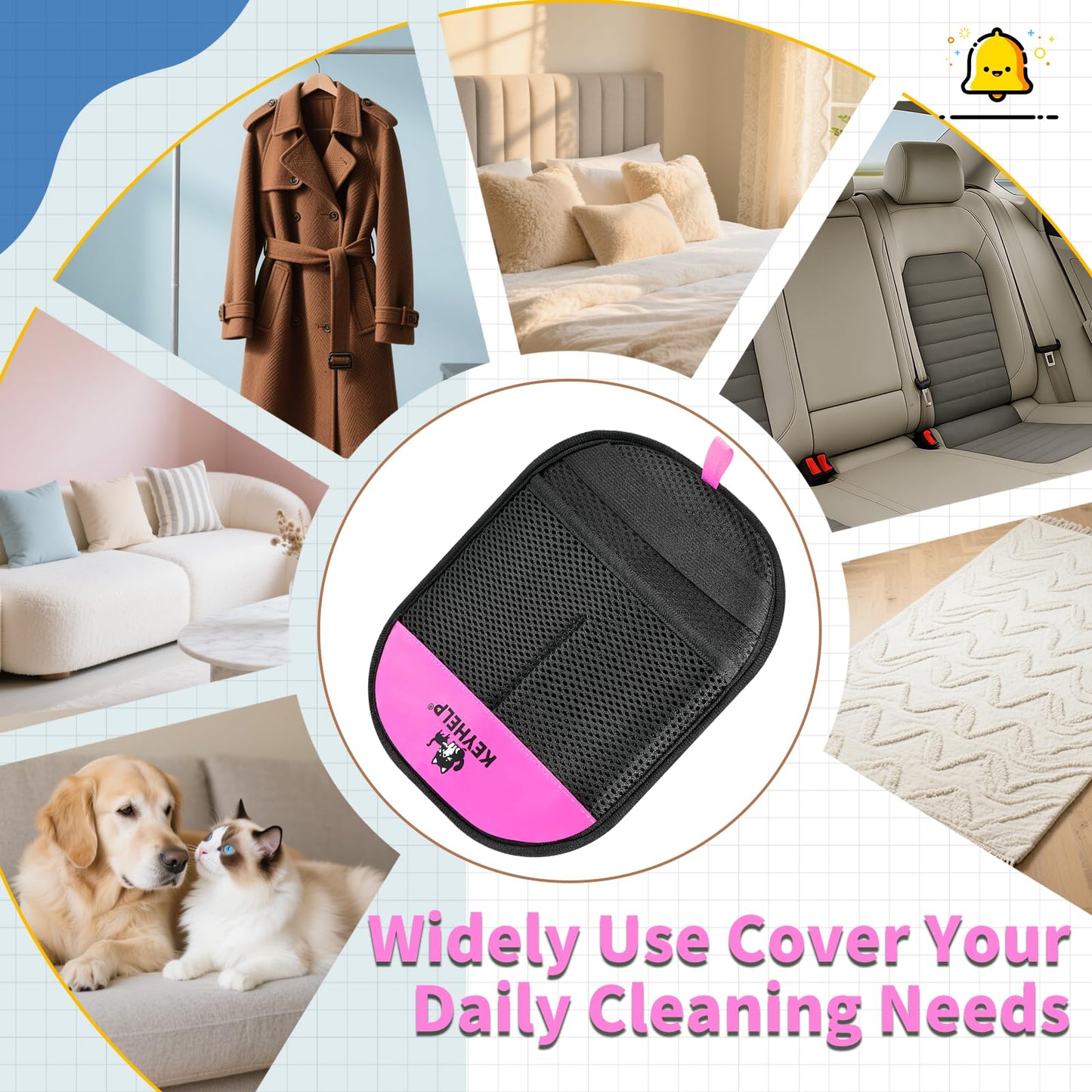 Pet Hair Removal Glove for Dogs & Cats, Newly Upgraded Reusable Electrostatic Pet Hair Glove, Magic Brush Pet Hair Remover Tool for Clothing, Couch, Carpet, Car Seat