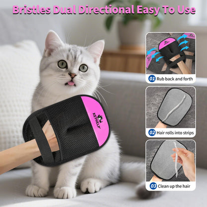 Pet Hair Removal Glove for Dogs & Cats, Newly Upgraded Reusable Electrostatic Pet Hair Glove, Magic Brush Pet Hair Remover Tool for Clothing, Couch, Carpet, Car Seat