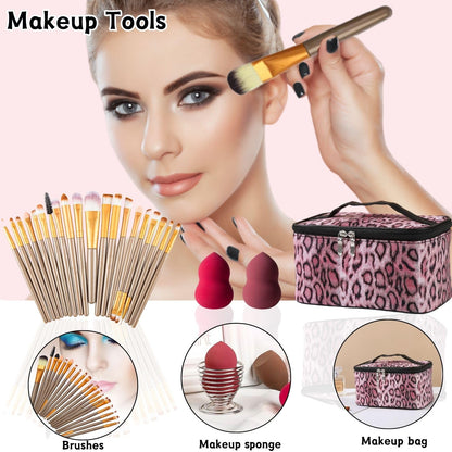 All in One Makeup Kit for Women Full Kit - 44PCS Professional Makeup Set with Foundation, Eyeshadow, Lipstick, Eyeliner - Complete Cosmetic Gift Set for Beginners and Professionals