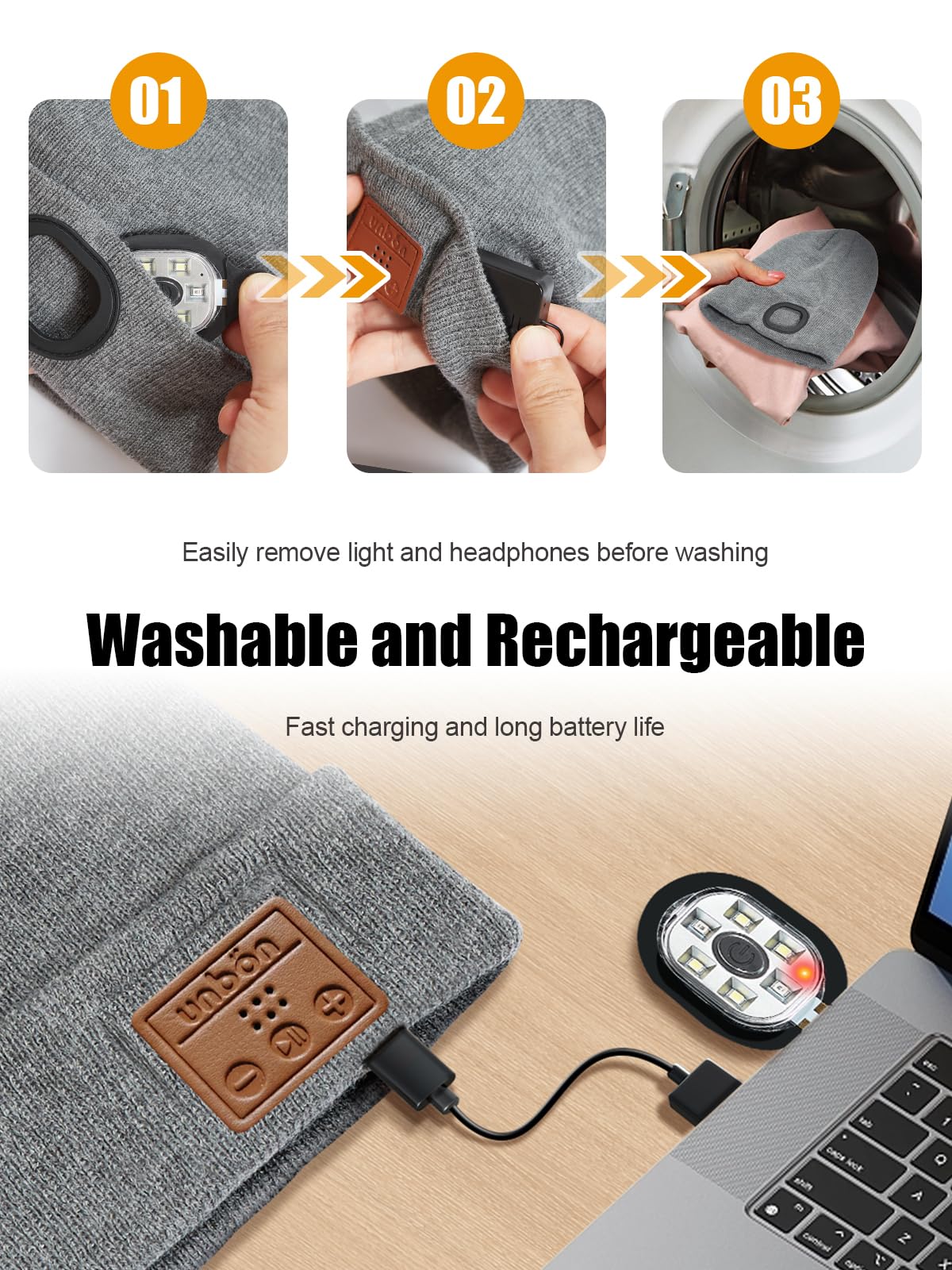 Valentines Day Gifts for Him, Valentine Gifts for Men, Mens Gift Cool Gadgets, LED Bluetooth Beanie with Light for Men