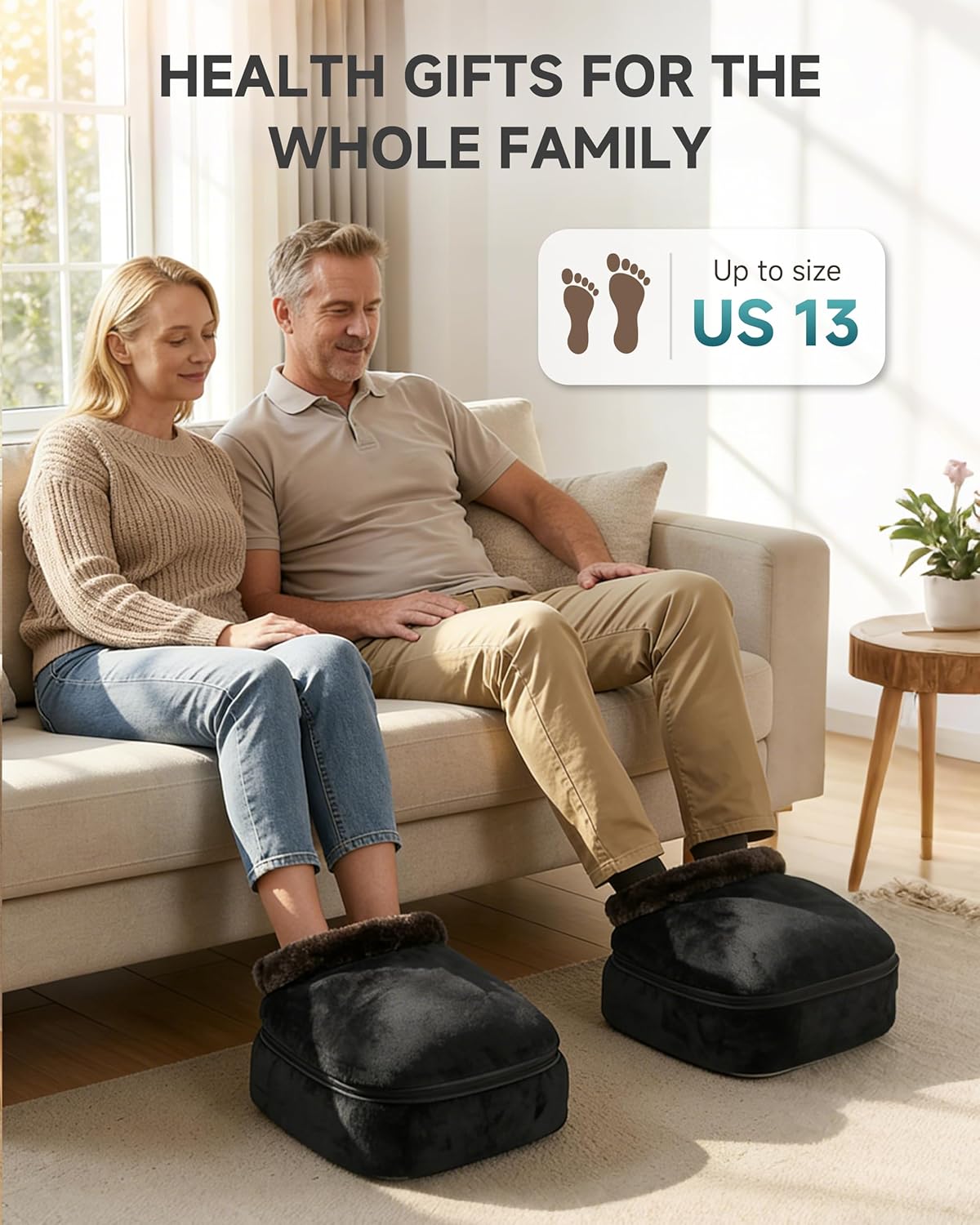 Snailax 2-in-1 Shiatsu Foot and Back Massager with Heat - Kneading Foot Warmer, Electric Feet Massage, Massagers for Back,Leg,Gifts for Women,Men