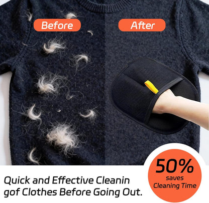 Electrostatic Pet Hair Removal Gloves, 2 PcsPet Dog Cat Grooming Gloves, Static Magic Pet Hair Remover Glove Deshedding, Reusable Double Sided Dog Grooming Glove for Furniture Sofa Carpet Clothes Bed