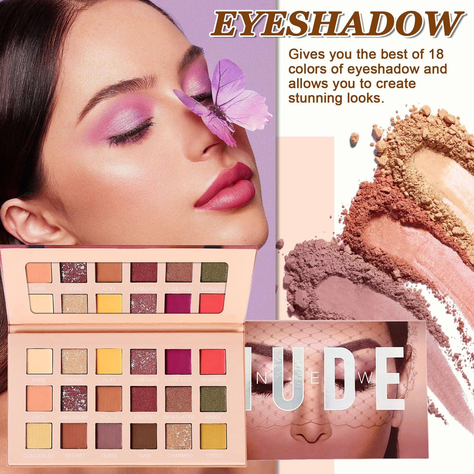 Muiefe Makeup Set, All in One Make Up Starter Kit, Cosmetic Makeup Bundle Include Eyeshadow Palette Foundation Lip Gloss Concealer Eyeliner Mascara, Makeup Gift Sets for Women & Teenage Girls