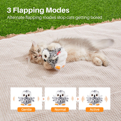 Potaroma Cat Toys Flapping Bird (No Flying), Lifelike Sandpiper Chirp Tweet, Rechargeable Touch Activated Kitten Toy Interactive Cat Exercise Toys for All Breeds Cat Kicker Catnip Toys 4.0"