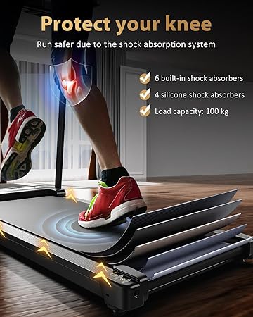 Treadmill Walking Pad Running Machine - Treadmills for Home Foldable Under Desk Treadmill with Handle Folding for Heavy People